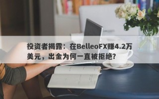 投资者揭露：在BelleoFX赚4.2万美元，出金为何一直被拒绝？