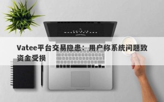 Vatee平台交易隐患：用户称系统问题致资金受损