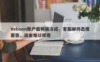 Vebson账户盈利被冻结，客服邮件态度嚣张，资金难以提现