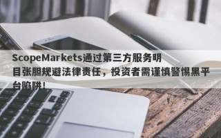 ScopeMarkets通过第三方服务明目张胆规避法律责任，投资者需谨慎警惕黑平台陷阱！