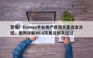 警惕！Exness平台用户反馈大量资金冻结，案例详解45.5万美元损失经过