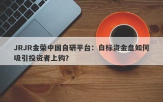 JRJR金荣中国自研平台：白标资金盘如何吸引投资者上钩？