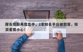 摩石控股再度出手，2家知名平台被假冒，投资者需小心！