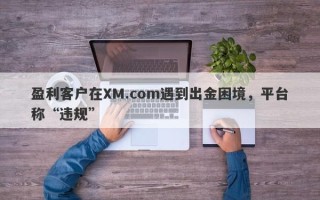 盈利客户在XM.com遇到出金困境，平台称“违规”