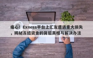 痛心！Exness平台上汇友遭遇重大损失，揭秘冻结资金的背后真相与解决办法