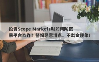 投资Scope Markets时如何防范黑平台欺诈？警惕恶意滑点、不出金现象！