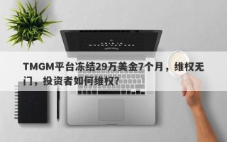 TMGM平台冻结29万美金7个月，维权无门，投资者如何维权？