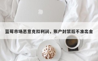 蓝莓市场恶意克扣利润，账户封禁后不准出金