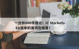 一分钟800手爆仓！IC Markets EA带单的漏洞在哪里？