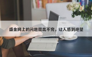 盛金网上的问题层出不穷，让人感到绝望