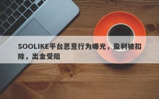 SOOLIKE平台恶意行为曝光，盈利被扣除，出金受阻