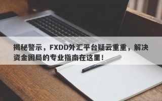 揭秘警示，FXDD外汇平台疑云重重，解决资金困局的专业指南在这里！