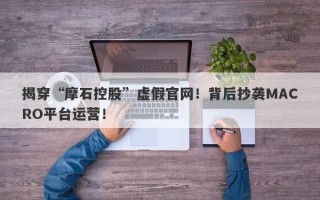 揭穿“摩石控股”虚假官网！背后抄袭MACRO平台运营！