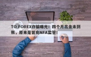 TO FOREX诈骗曝光！四个月出金未到账，原来是冒充NFA监管！