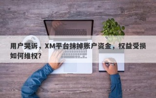 用户哭诉，XM平台抹掉账户资金，权益受损如何维权？