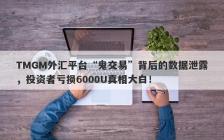 TMGM外汇平台“鬼交易”背后的数据泄露，投资者亏损6000U真相大白！