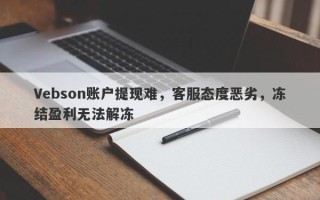 Vebson账户提现难，客服态度恶劣，冻结盈利无法解冻