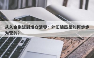 从入金拖延到爆仓清零：外汇骗局是如何步步为营的？