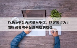 FxPro平台再次陷入争议，吃客损行为引发投资者对平台透明度的质疑