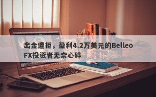 出金遭拒，盈利4.2万美元的BelleoFX投资者无奈心碎