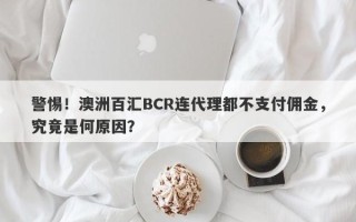 警惕！澳洲百汇BCR连代理都不支付佣金，究竟是何原因？