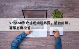 Vebson账户提现问题暴露，后台封锁，客服态度极差