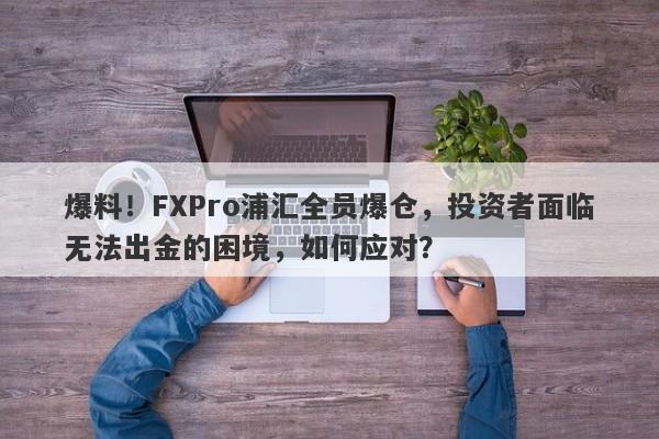 爆料！FXPro浦汇全员爆仓，投资者面临无法出金的困境，如何应对？-第1张图片-要懂汇